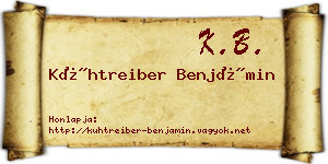Kühtreiber Benjámin névjegykártya