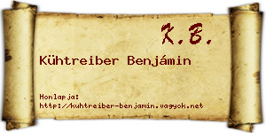 Kühtreiber Benjámin névjegykártya